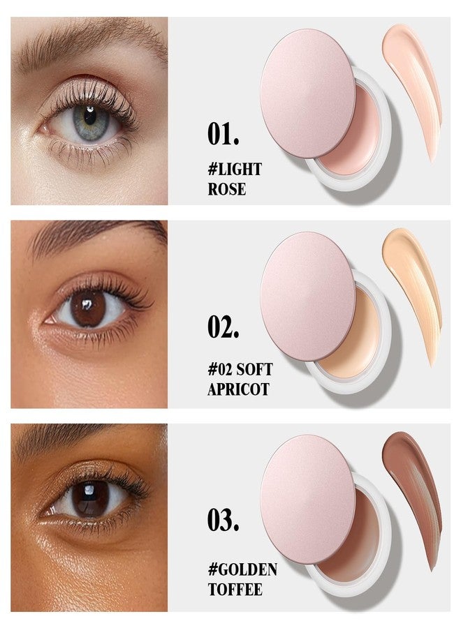 MooGlamor Under Eye Brightener and Concealer with Instant Awakening and Natural Blendable Under Eye Corrector for Dark Circles and Primer (#01 Light Rose) - Image 2